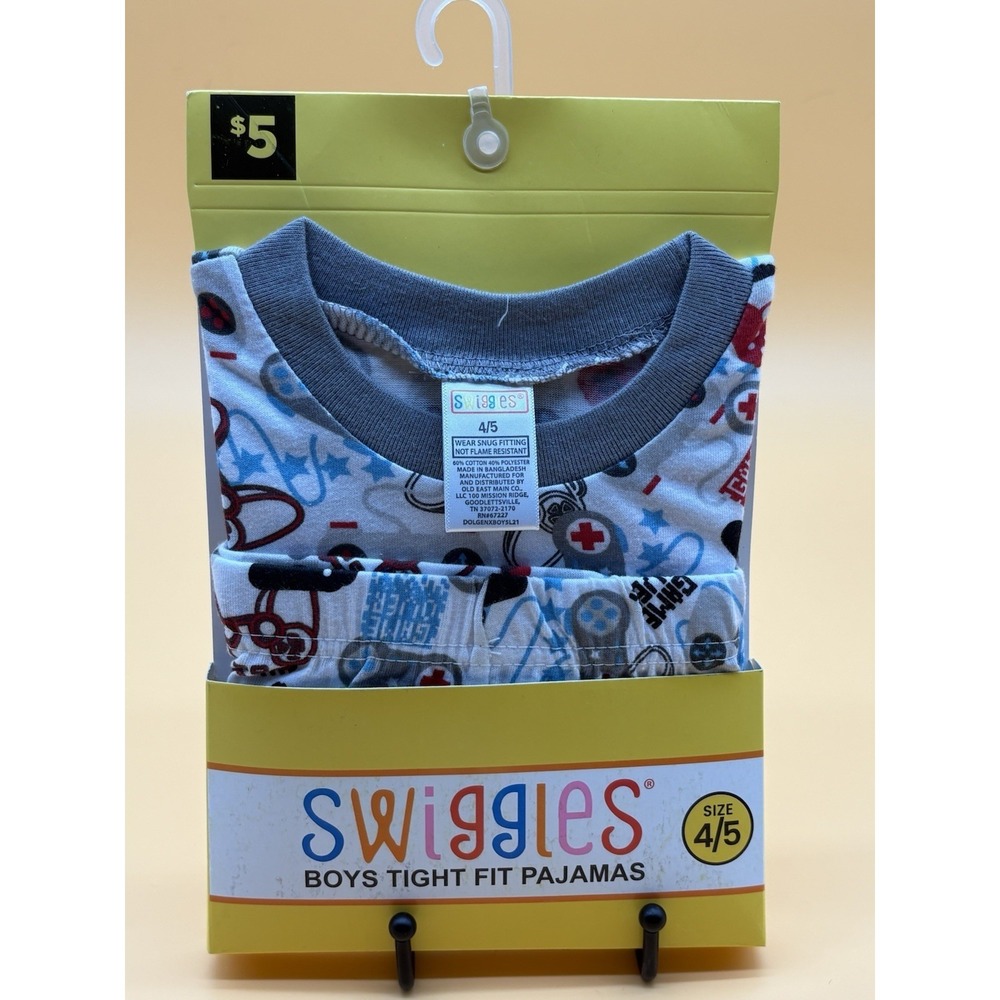 BRAND NEW BOYS SIZE 4/5 2 PIECE SWIGGLES TIGHT FIT PAJAMA SET